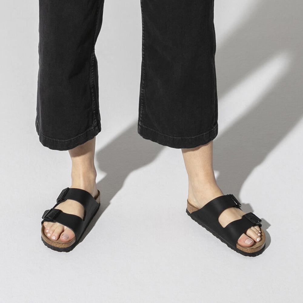 Birkenstock arizona two strap sandals black hot sale birko flor