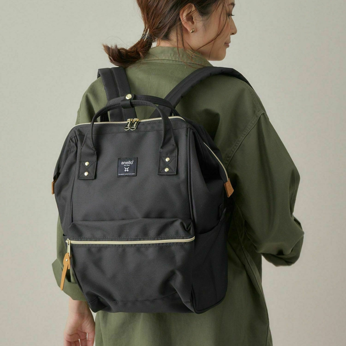 Japan Anello Backpack Unisex Regular Size SAX Rucksack Canvas