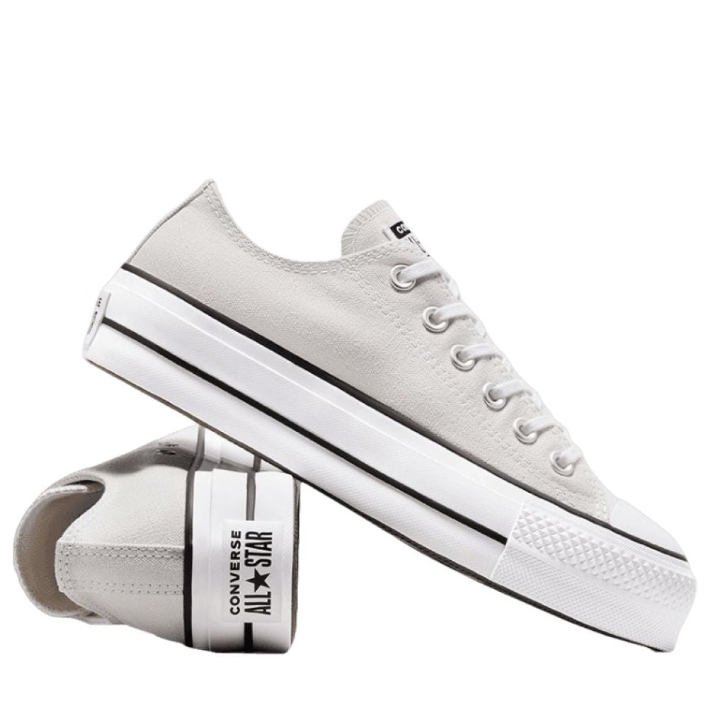 Converse Women s Chuck Taylor All Star Lift Platform Low Top in Barely Grey White Black