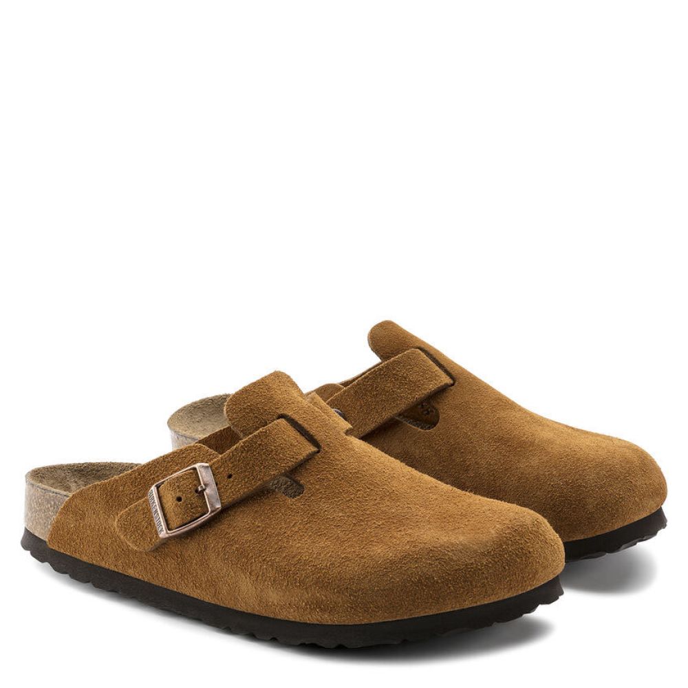 Birkenstock Lugano Mink Suede Soft Footbed Sandal (Narrow) –