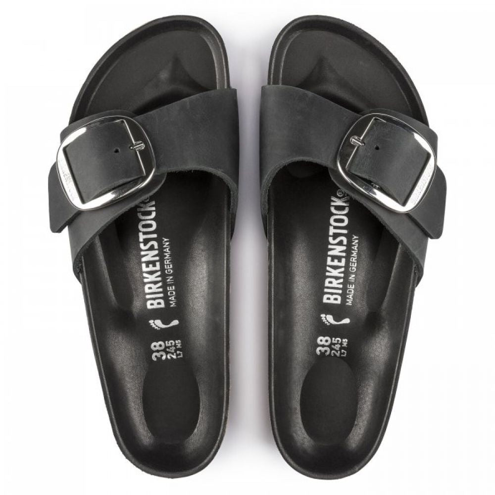 Birkenstock | Women's Madrid Big Buckle Oiled Leather in Black