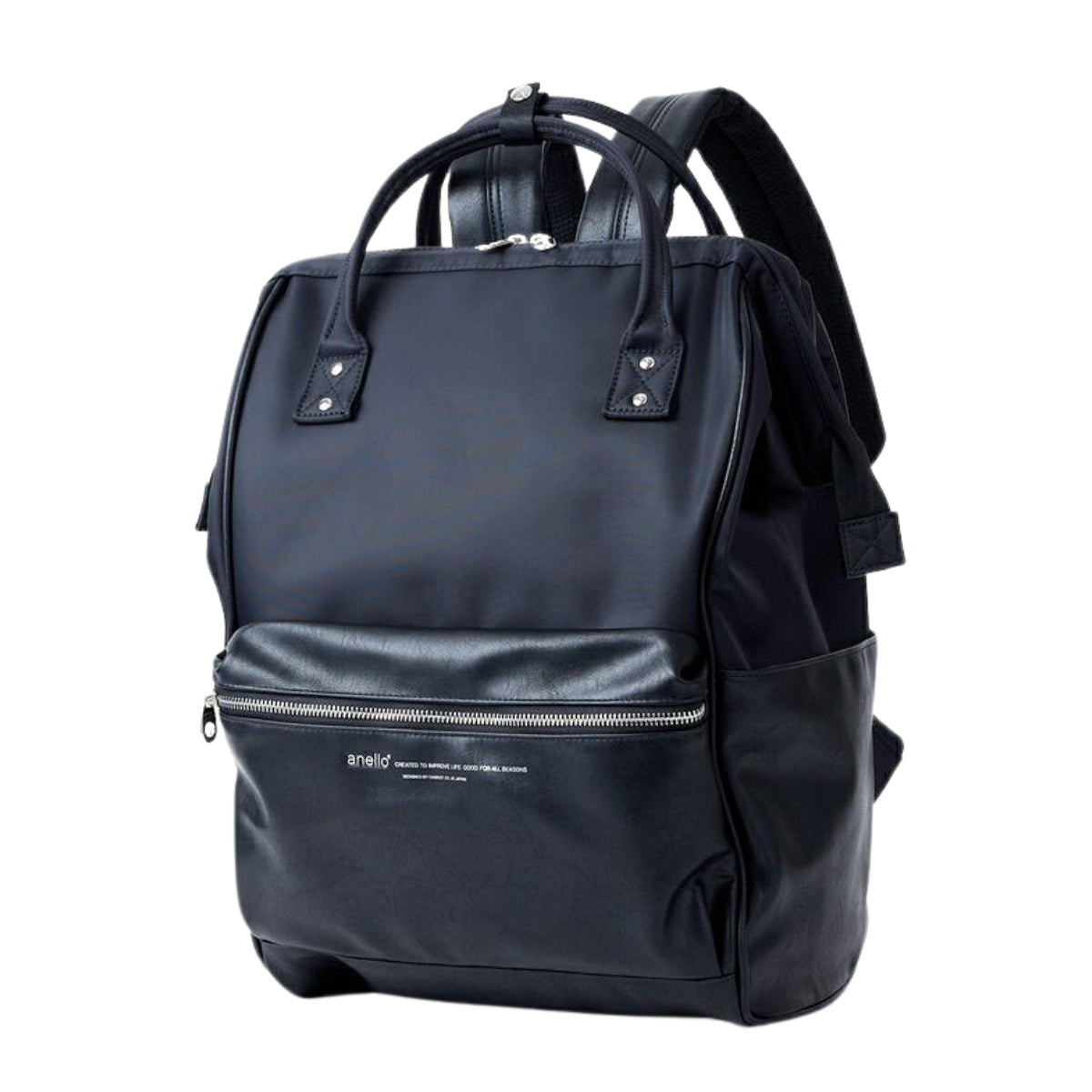 Anello black outlet leather backpack