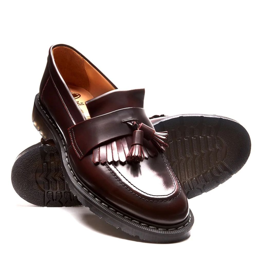 Solovair Tassel Loafer in Burgundy Rub-Off | Getoutsideshoes.com