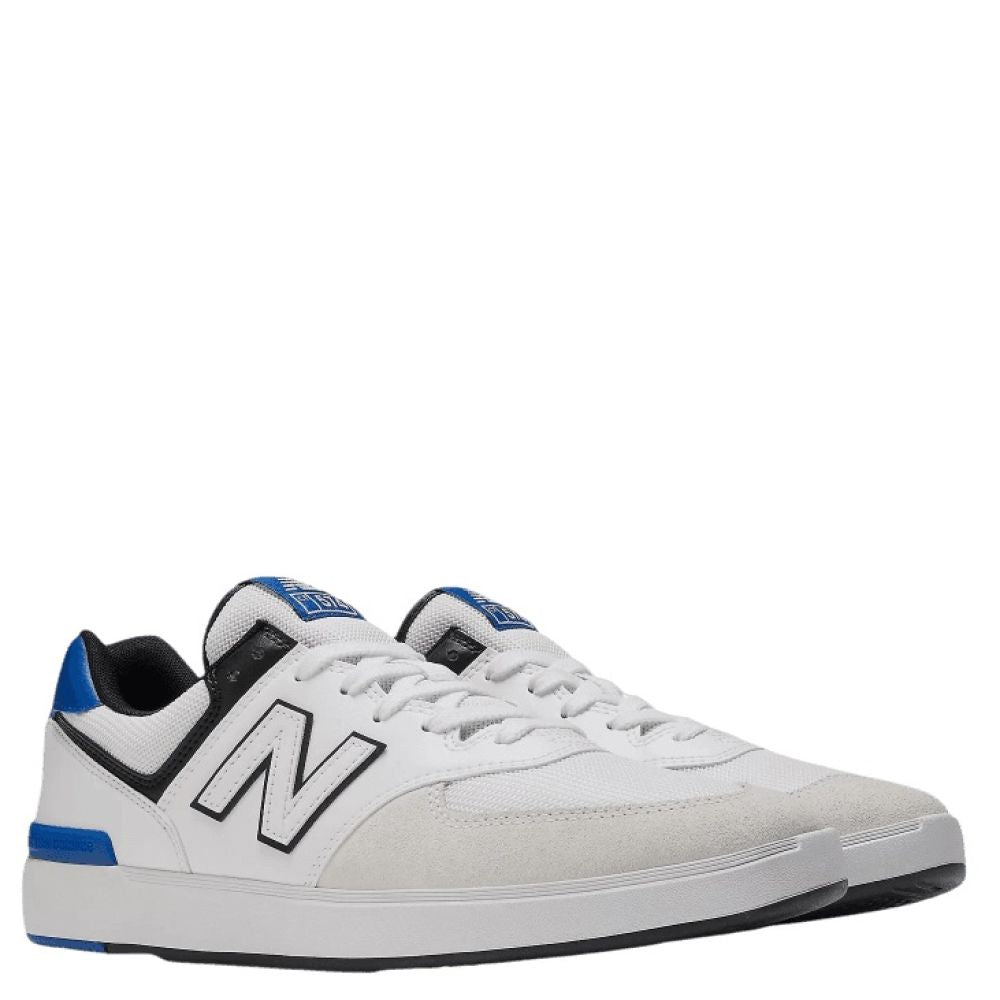 New Balance CT574 in White with Royal | Getoutsideshoes.com