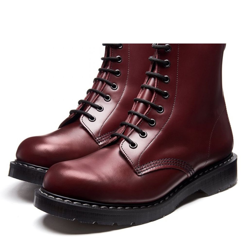 Solovair 8 Eye Derby Boot in Oxblood Hi-Shine