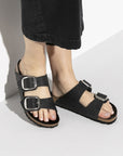 Birkenstock Women's Arizona Big Buckle Oiled Leather in Black (Narrow Width)