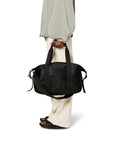 Rains Hilo Weekend Bag Small in Black/Grain