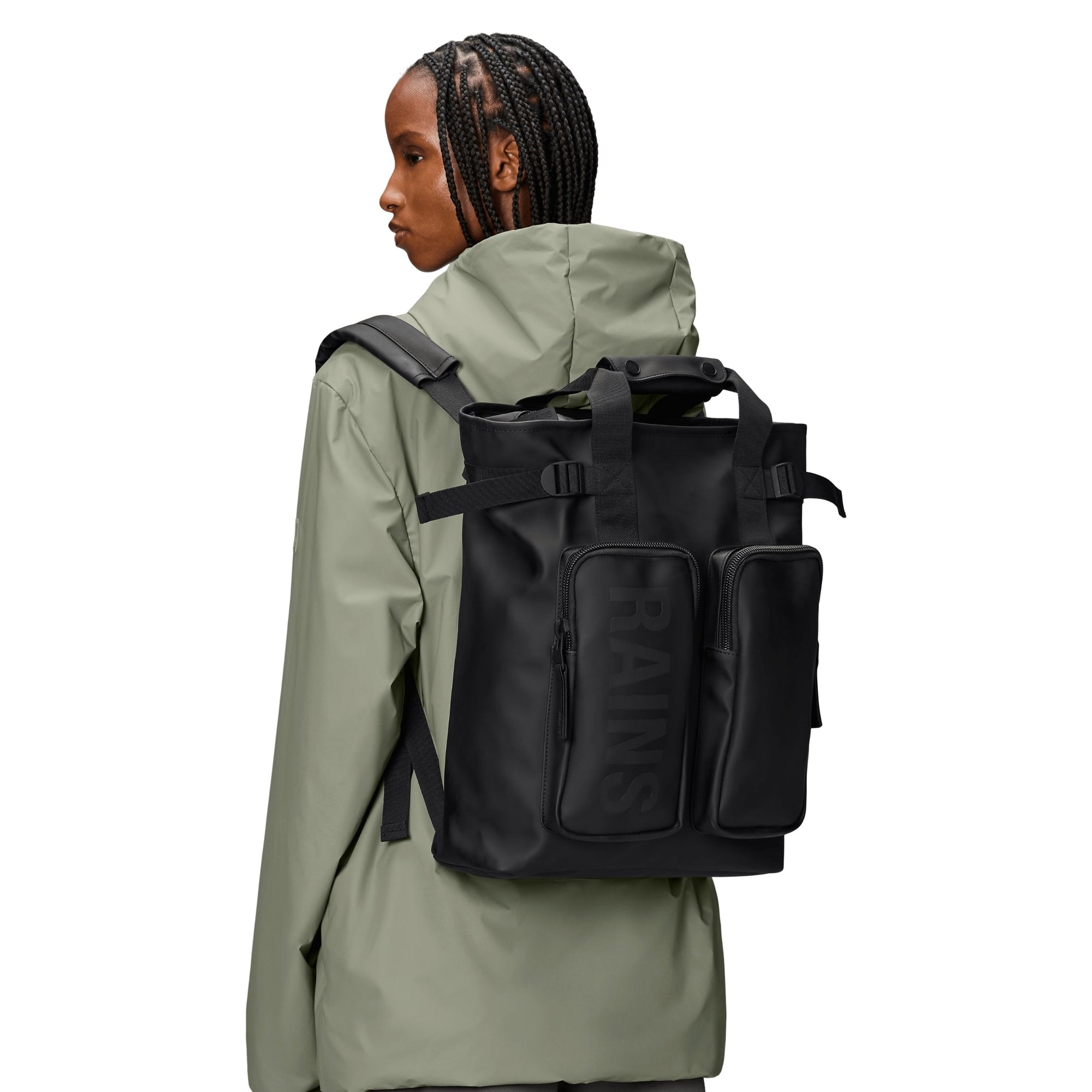 Rains Texel Tote Backpack in Black