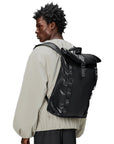 Rains Sibu Rolltop Rucksack in Black