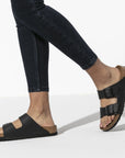 Birkenstock Women's Arizona Birko-Flor in Black (Narrow Width)