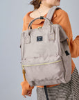 Anello Cross Bottle Backpack Large in Grey Beige