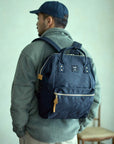 Anello Cross Bottle Backpack Regular in Navy