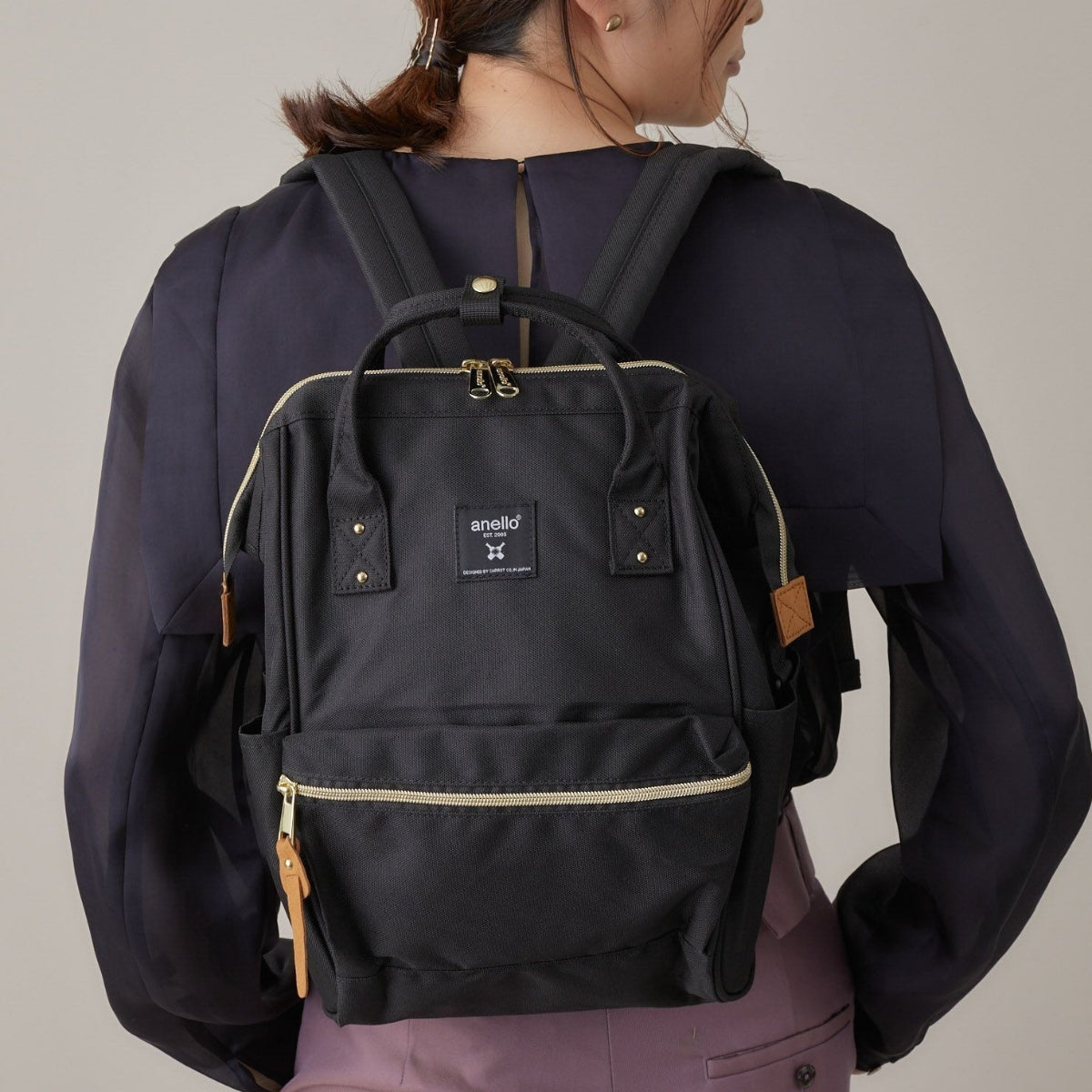 Anello leather cheap backpack black