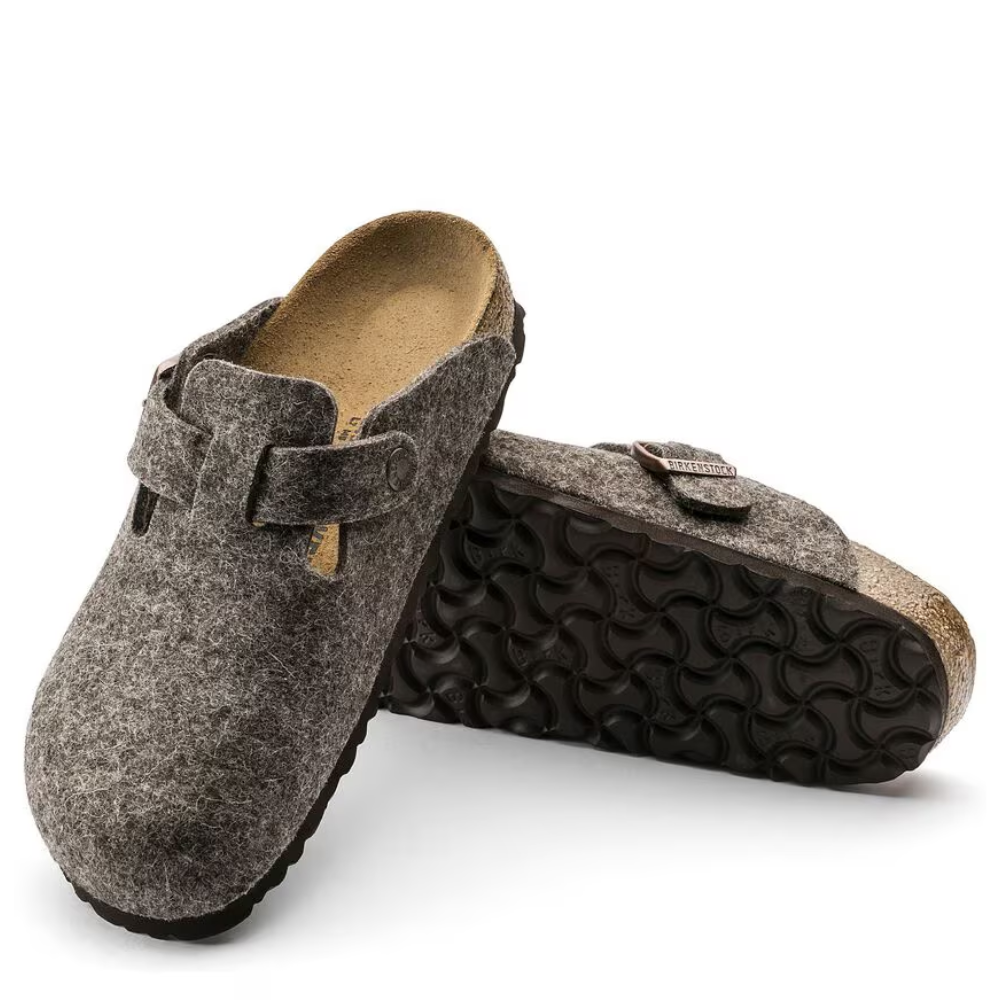 Birkenstock Men’s Boston Wool Felt in Cacao