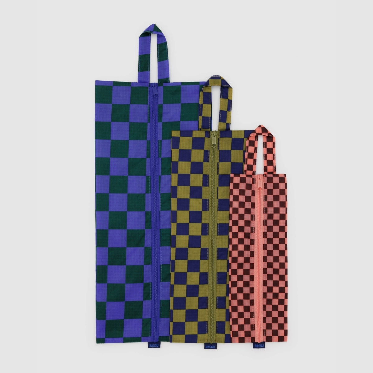 Baggu 3D Zip Set in Jewel Checks