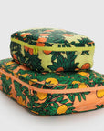 Baggu Large Packing Cube Set in Orange Trees