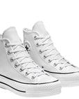 Converse Women's Chuck Taylor All Star Lift Leather High in White/Black/White