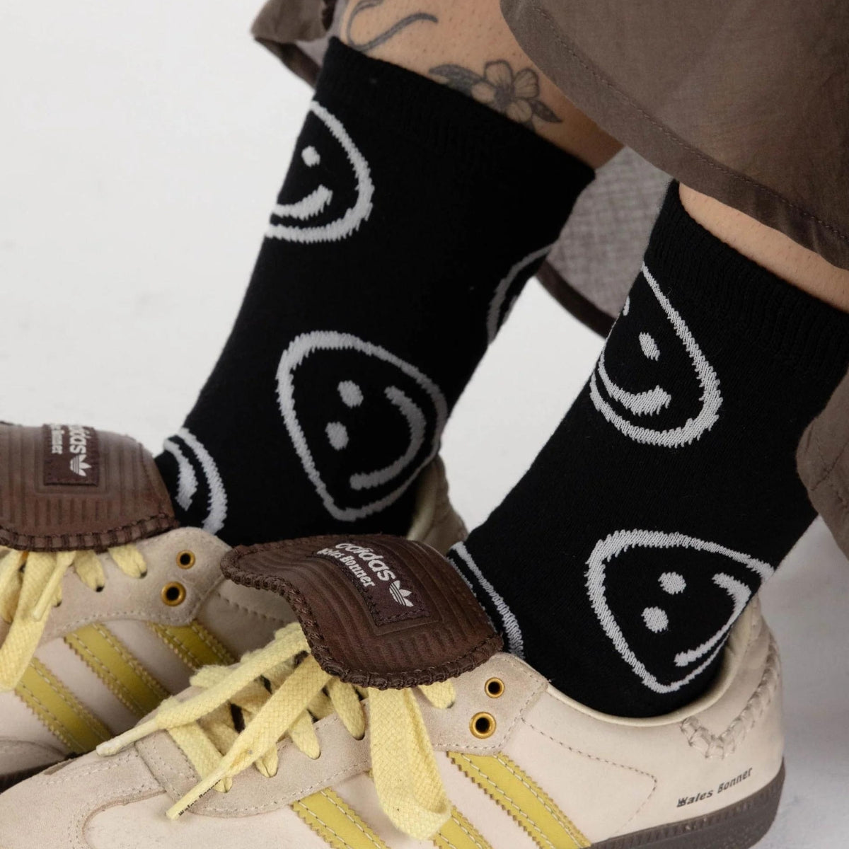 Baggu Crew Sock in Black Happy