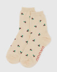 Baggu Crew Sock in Cream Rosette