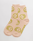 Baggu Crew Sock in Light Pink Happy