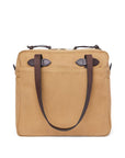 Filson Rugged Twill Tote Bag with Zipper in Tan