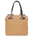 Filson Rugged Twill Tote Bag with Zipper in Tan