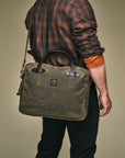 Filson Tin Cloth Compact Briefcase in Ottergreen