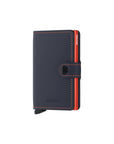 Secrid Matte Mini Wallet in Night Blue/Orange