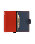 Secrid Matte Mini Wallet in Night Blue/Orange