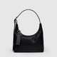 Baggu Mini Recycled Leather Shoulder Bag in Black