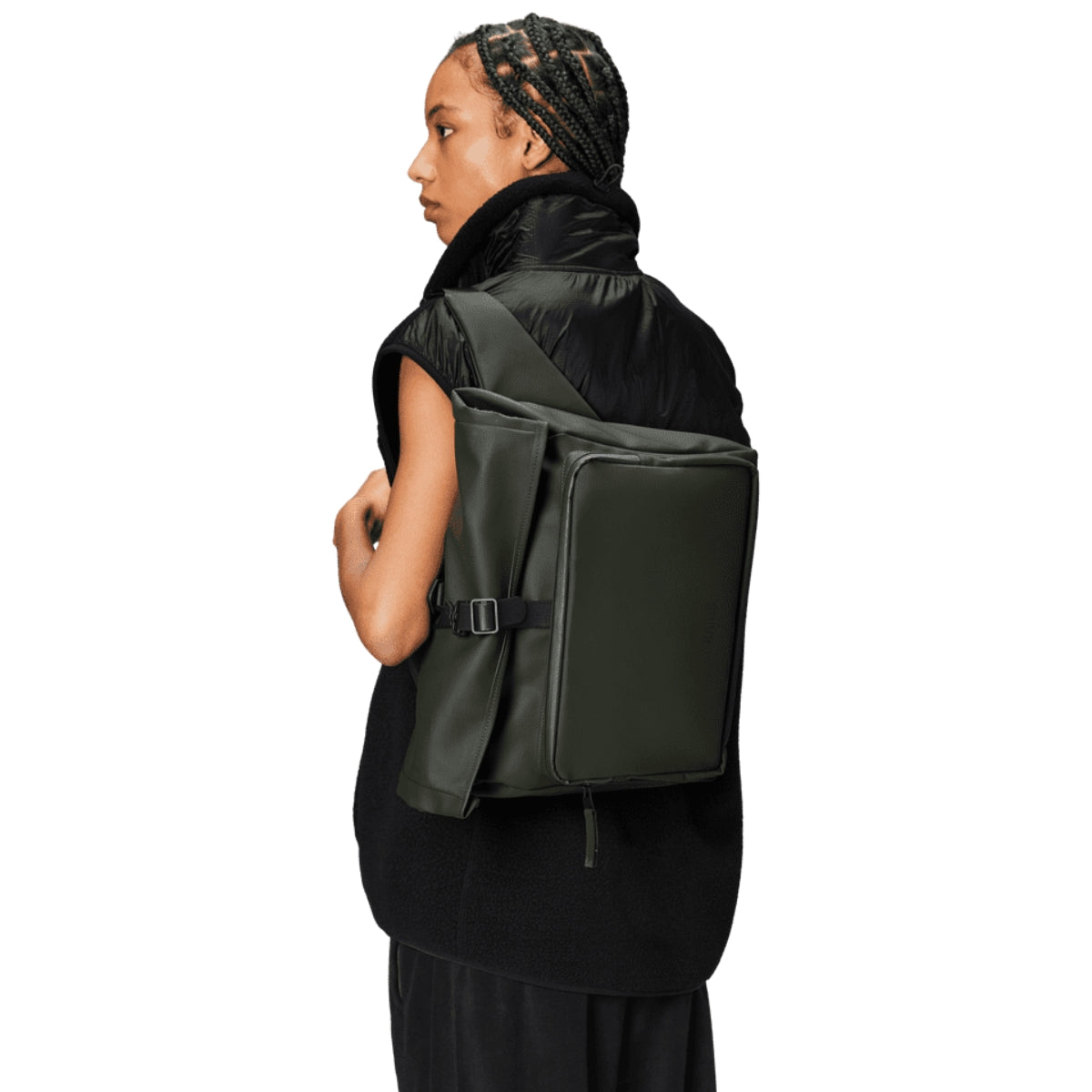 Rains Rolltop Commuter Bag in Green