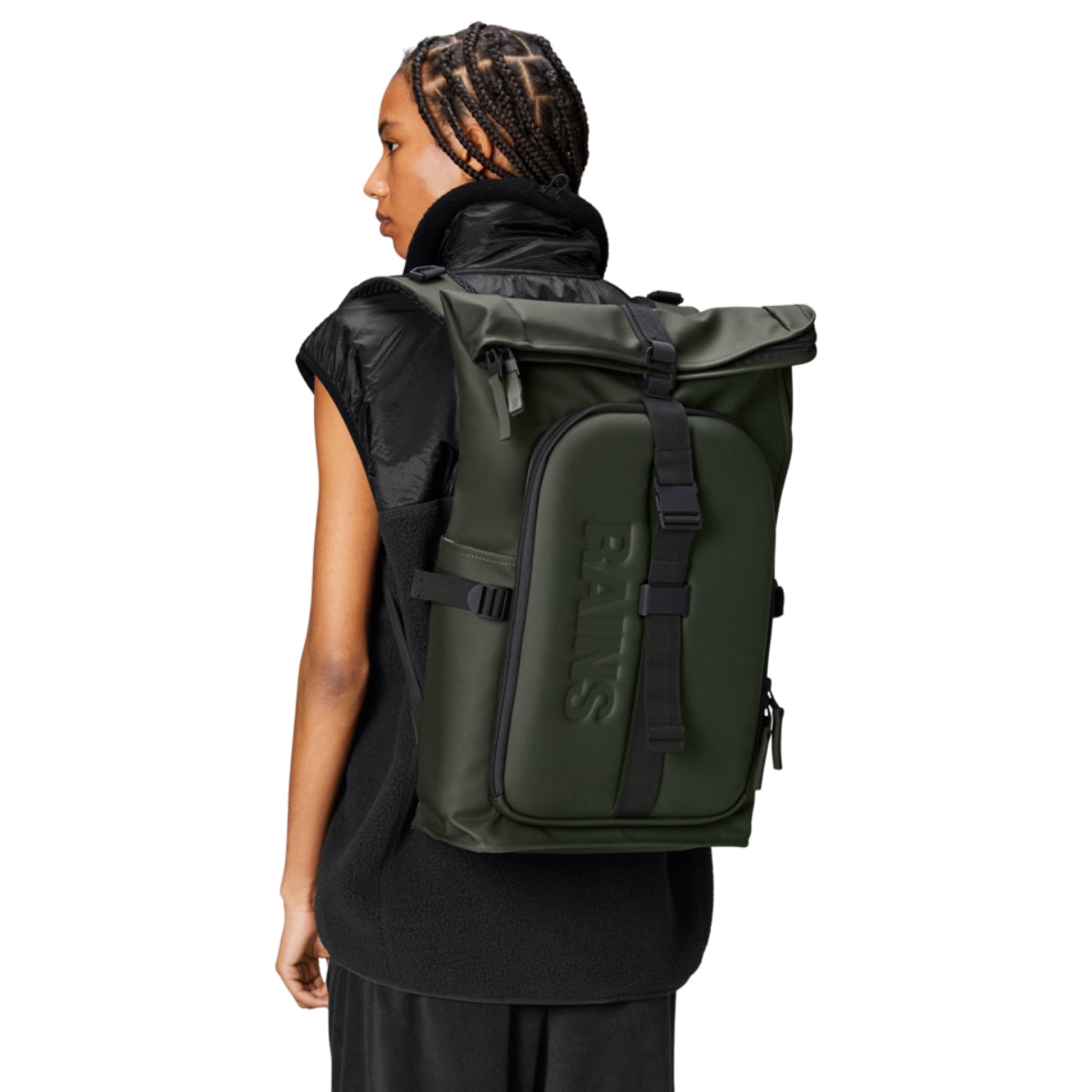 Rains Texel Moulded Backpack in Green