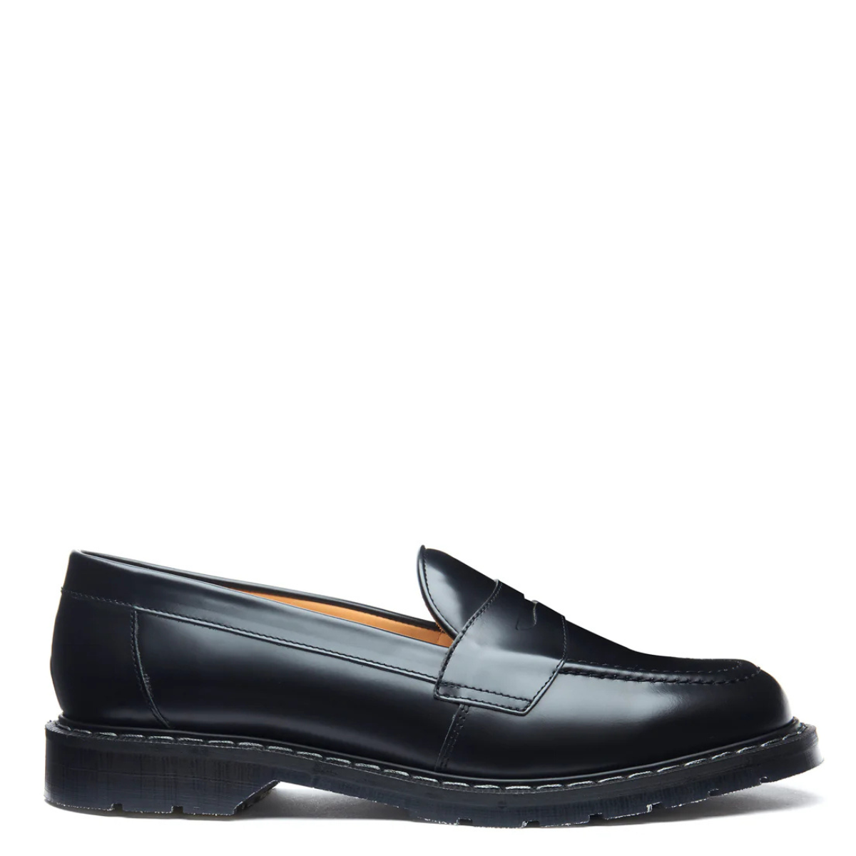 Solovair Penny Loafer in Black Hi-Shine