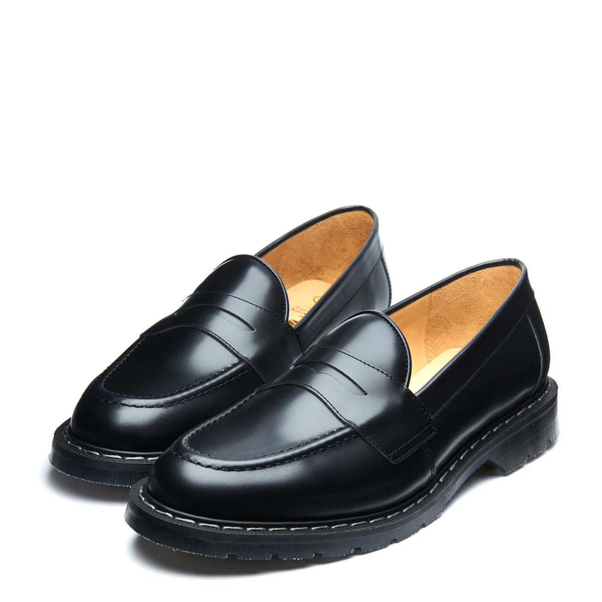 Solovair Penny Loafer in Black Hi-Shine