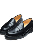 Solovair Penny Loafer in Black Hi-Shine