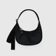 Baggu Small Recycled Leather Crescent Bag in Black