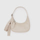 Baggu Small Recycled Leather Crescent Bag in Stone