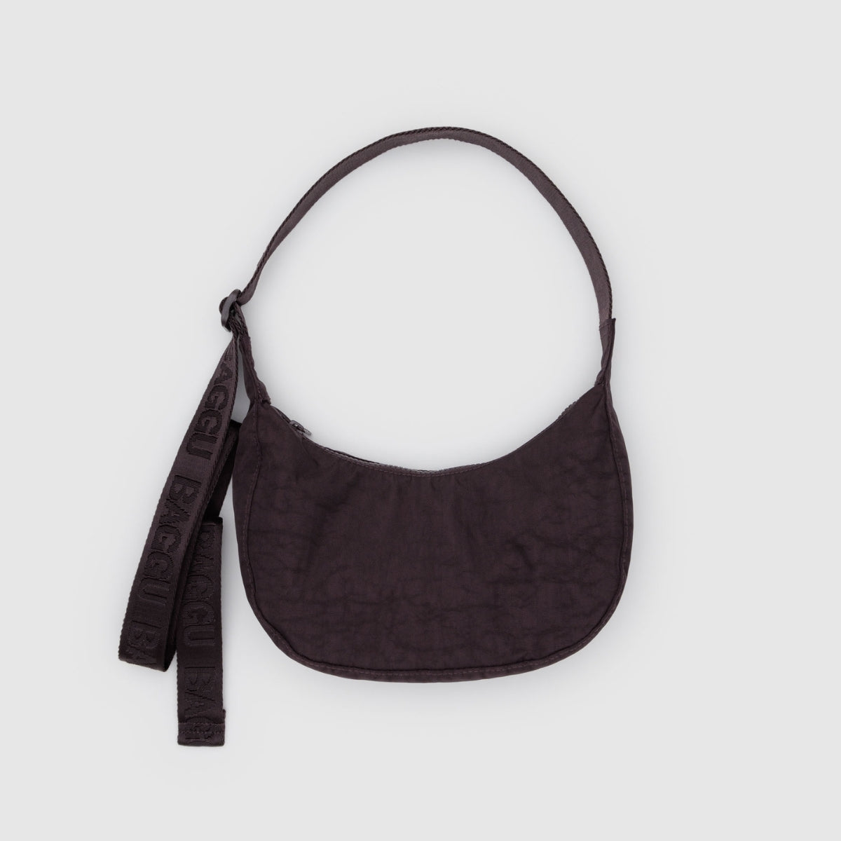 Baggu Small Nylon Crescent Bag in Chocolate Plum