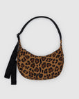 Baggu Small Nylon Crescent Bag in Leopard