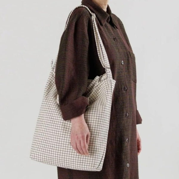 Baggu Zip Duck Bag in Natural Grid Getoutside Shoes