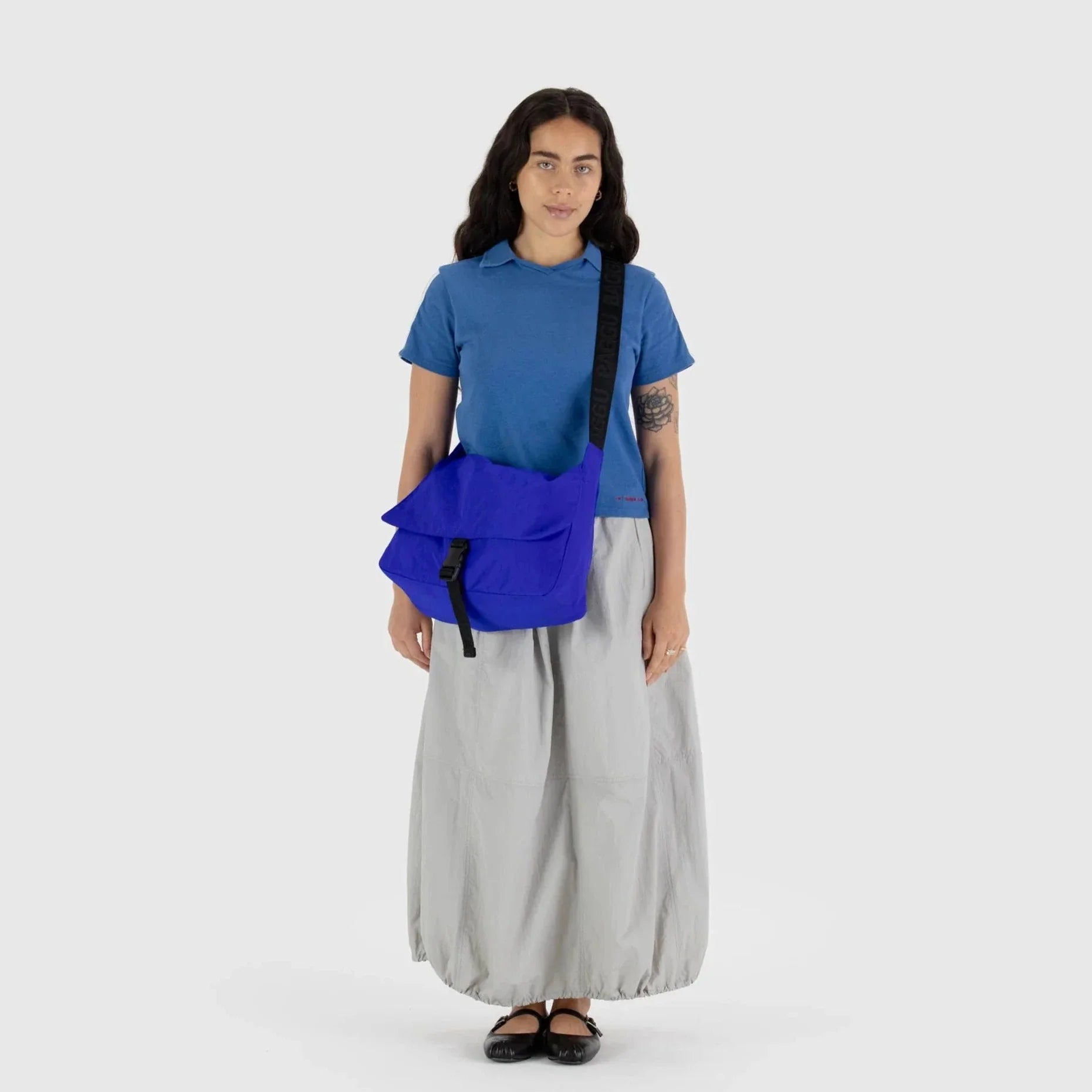 Baggu Nylon Messenger Bag in Lapis