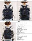 Anello Cross Bottle Backpack Large in Navy