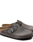 Birkenstock Men's Boston Softbed Oiled Leather in Iron