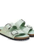 Birkenstock Women's Arizona Big Buckle Natural Leather Patent in High Shine Surf Green (Narrow WIdth)