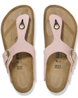 Birkenstock Women's Gizeh Big Buckle Nubuck Leather in Soft Pink