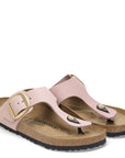 Birkenstock Women's Gizeh Big Buckle Nubuck Leather in Soft Pink