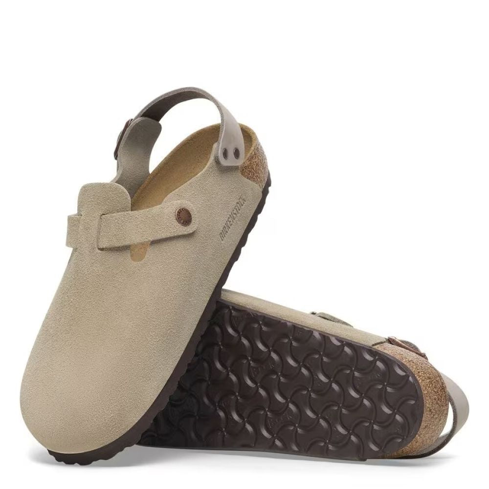 Birkenstock Tokio Suede Leather in Taupe