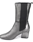 Bueno Women's Sienna Heeled Chelsea Boot in Pewter Metallic