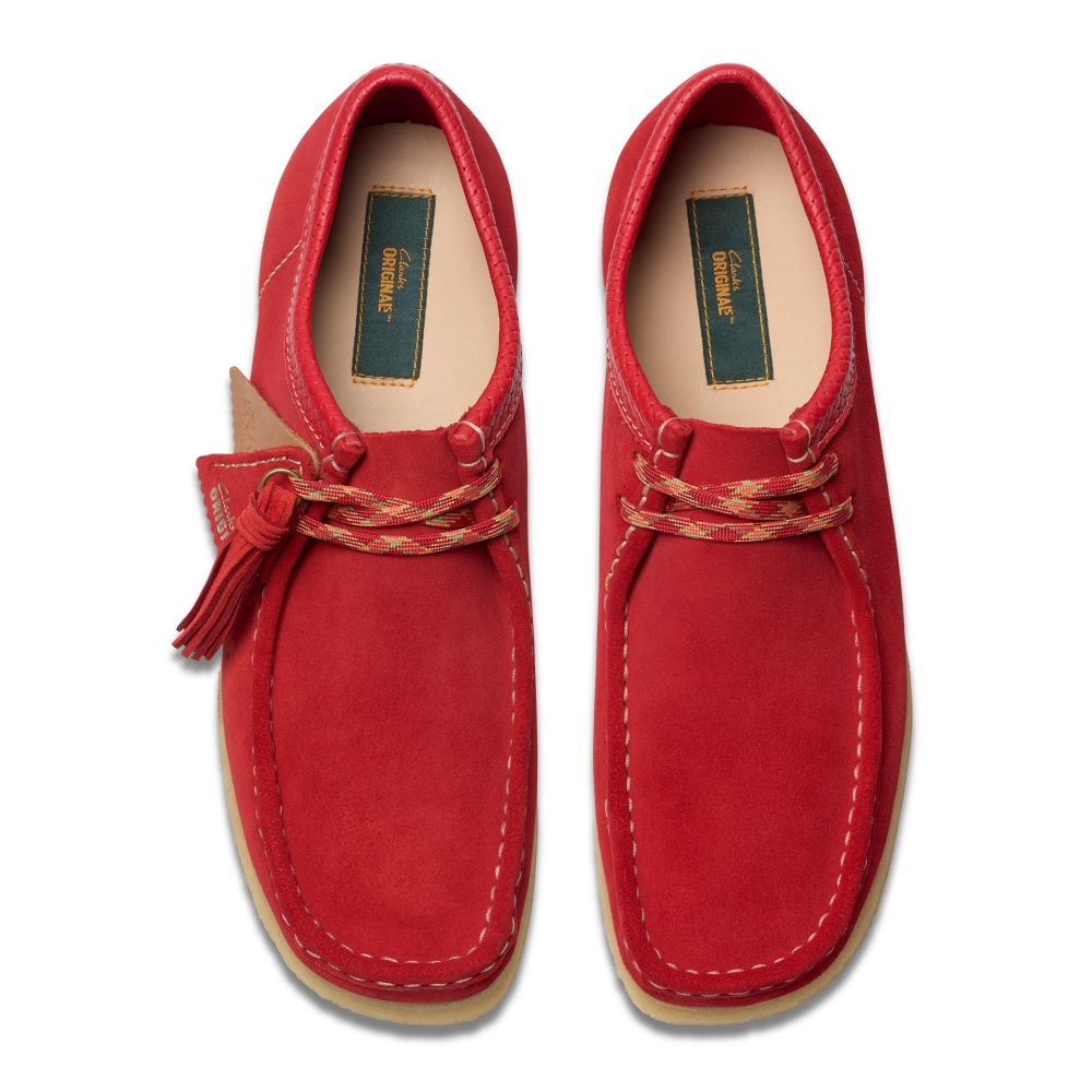 Clarks Men&#39;s Wallabee in Red Suede