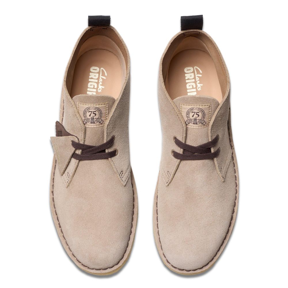 Clarks Men&#39;s Desert Boot in Wolf Suede